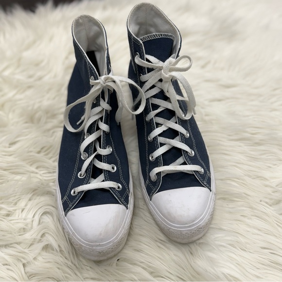 Men’s Converse Navy High-Top Sneakers - Picture 3 of 6
